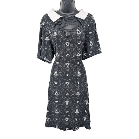 Emily Strange Gothic Lace Up Mini Dress Women Size 1X Plus Y2K Anime Whimsigoth - Picture 1 of 12